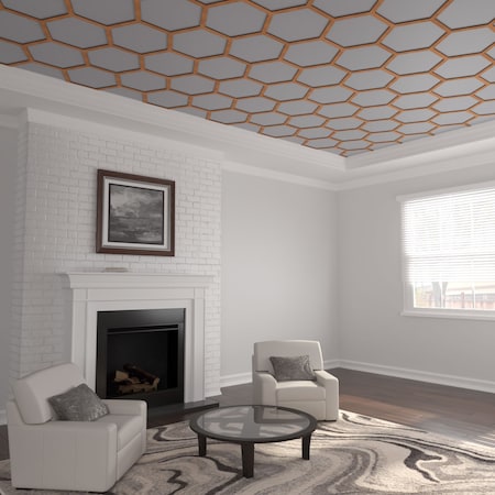 Ekena Millwork 40 12W x 23 38H x 38T Small Westmore Decorative Fretwork Wood Ceiling Panels, Cherry CELW41X23X0375WSTCH